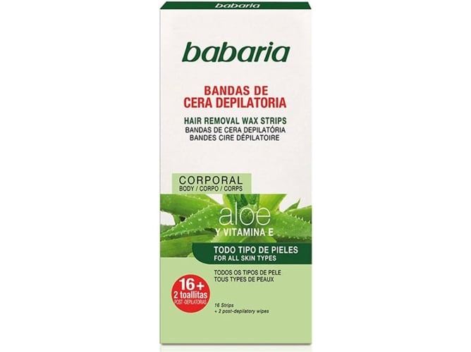 Bandas Depilatorias BABARIA Aloe Vera (16 Unidades)