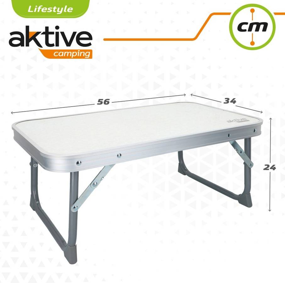 Mesa de Camping AKTIVE 52842 Blanco (56x34x24cm)