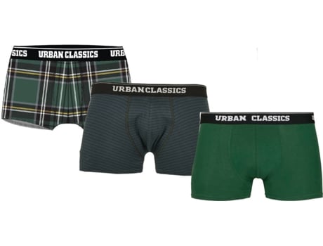 Conjunto de 3 Boxers URBAN CLASSICS Algodón Hombre (M - Verde)