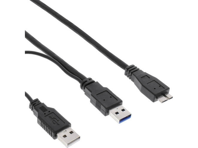 Cable de Datos INLINE (Micro USB B - USB A - 2 m - Negro)