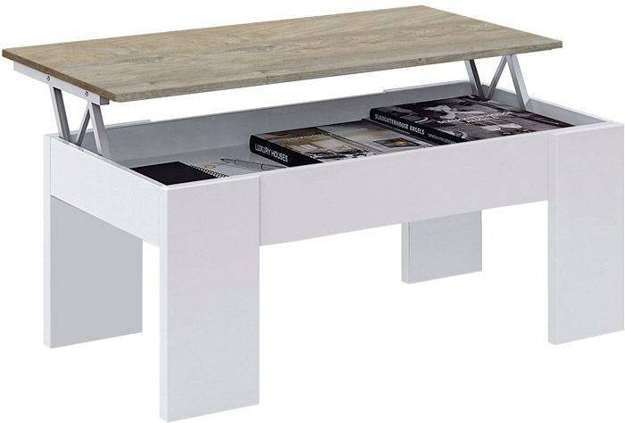 Mesa de Comedor HABITDESIGN Kiona  (Blanco Artik – Roble Alaska - Melamina - 100 x 45-56 x 50 cm)