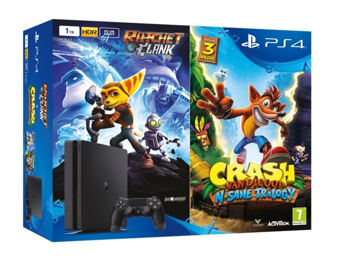 Consola PS4 Slim + Ratchet & Clank + Crash Bandicoot (1 TB)