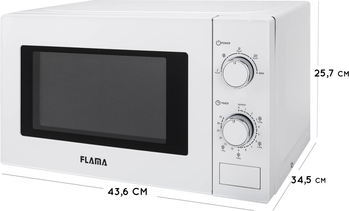 Microondas FLAMA 1846FL (20 L - Sin Grill - Blanco)