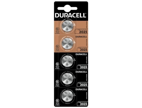 Blíster de 5 DURACELL Cr2025 Litio 3V