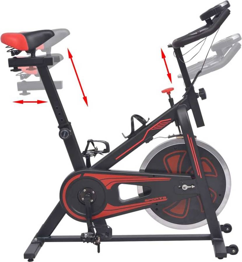 Bicicleta de Spinning VIDAXL 91190 (Rojo)