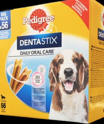 Pedigree Dentastix Dental para la higiene oral perros medianos 1 pack 56ud snacks 56 un razas adulto sabor vaca