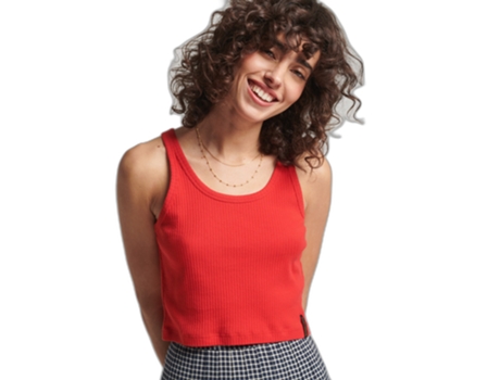 Top para Mujer SUPERDRY (42 - Algodón - Rojo)