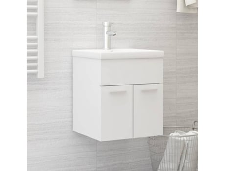 Maison Exclusive Armario espejo baño contrachapada blanco brillo 80x20,5x64  cm