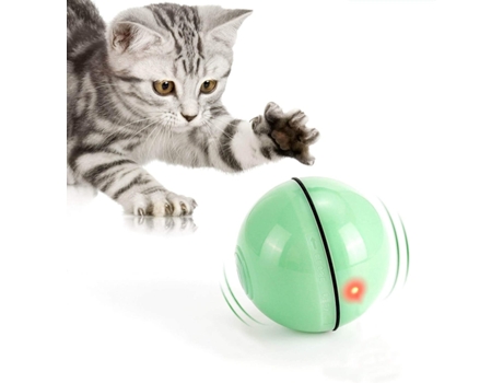 Juguete Para Gatos Bola Giratoria Automática Interactiva Luz Led Recargable Por Usb Entretenimiento Para Mascotas En Interiores ELKUAIE