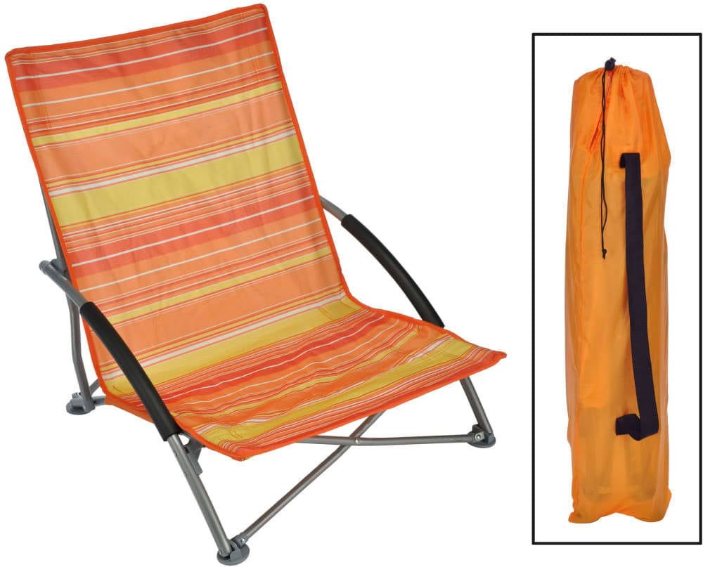 Hi Silla De playa plegable naranja asiento terraza exterior aire libre camping 65x55x2565cm metal