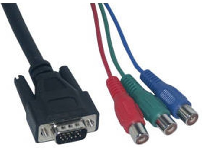 Cable de Vídeo MCL (VGA - RCA - 20 cm - Negro)