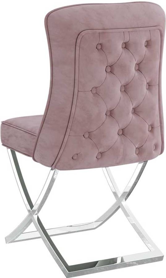 Silla de Comedor VIDAXL (Rosa - Terciopelo - 53 x 52 x 98 cm)