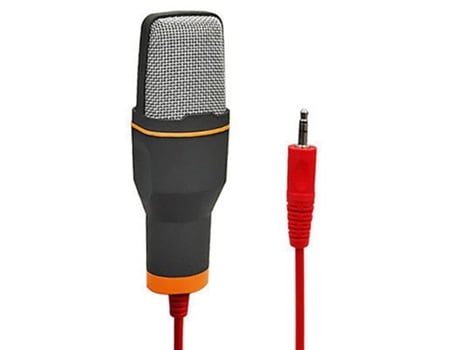 Micrófono Estéreo Con Cable De Audio De 3,5 Mm, Condensador Con Clip De Soporte SLOWMOOSE (Negro)