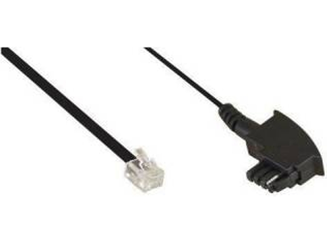 Cable Telefónico INLINE TAE-F - RJ11 (3m - Negro)