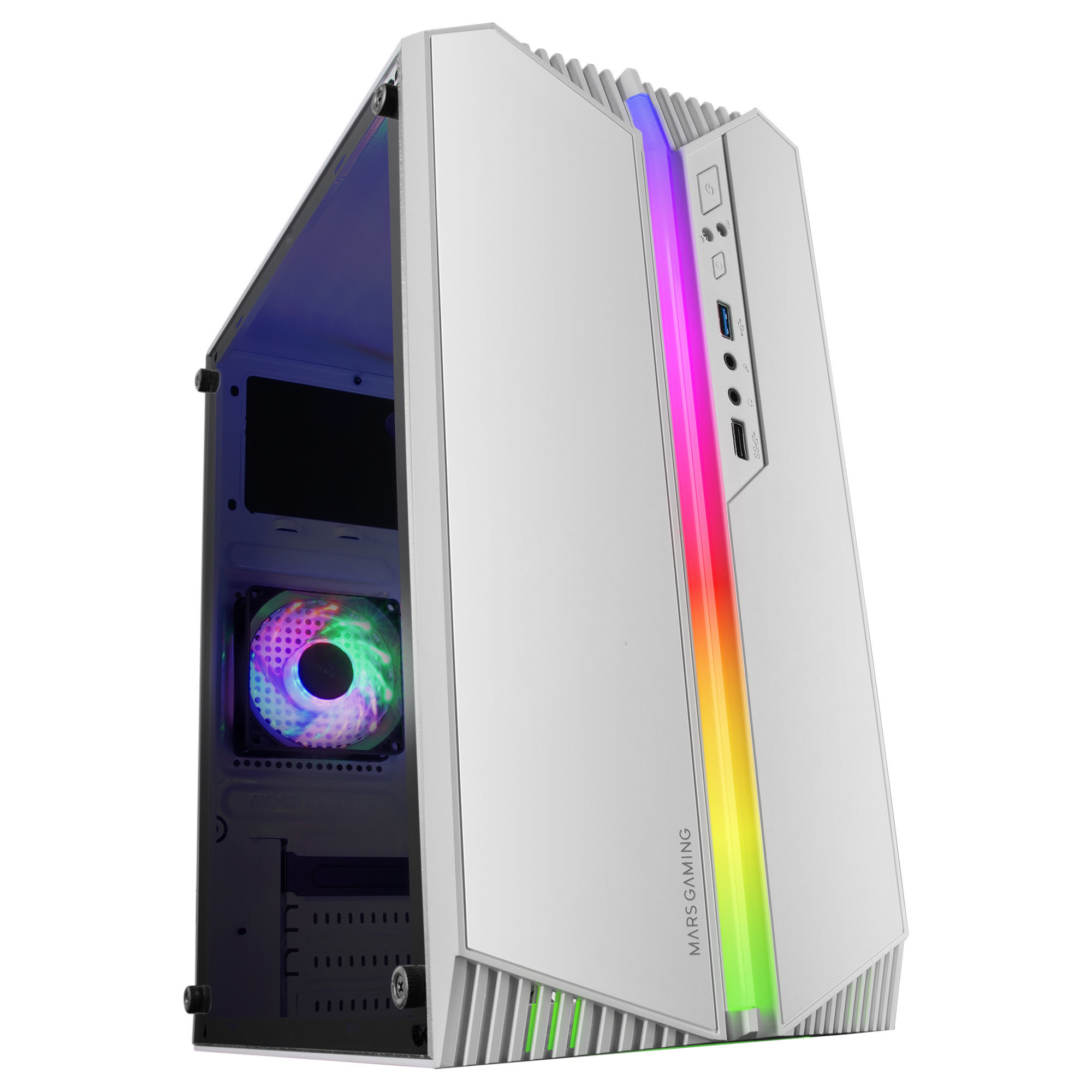 Ventilador Frgb MARS GAMING Mc-S1 Blanco Pc Gaming Micro-Atx Argb Lighting