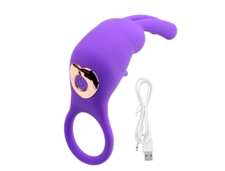 Vibrador fino con bloqueo recargable por USB con 10 modos de vibración para hombres (púrpura) VEANXIN