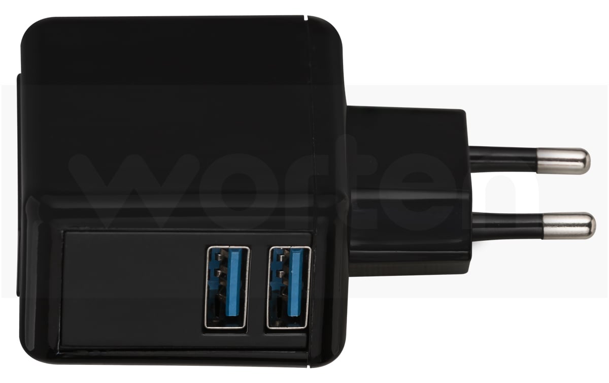 Cargador Adaptador de viaje 2XUSB 3100 mAh SBS Negro