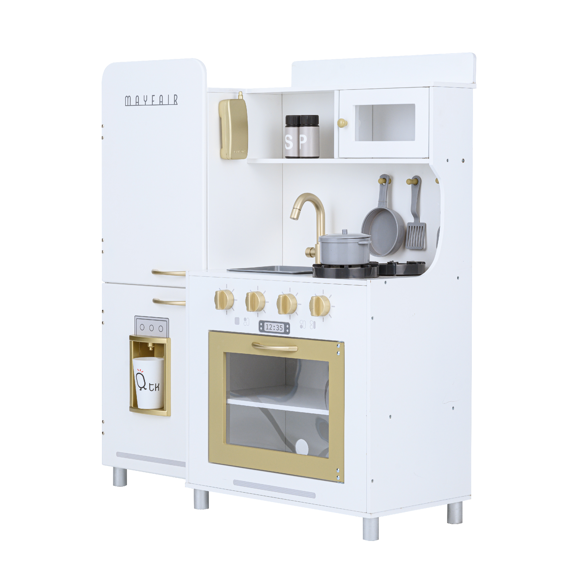 Teamson Kids Mayfair cocina juguete de madera 11 accesorios blanco td13302d casas 925