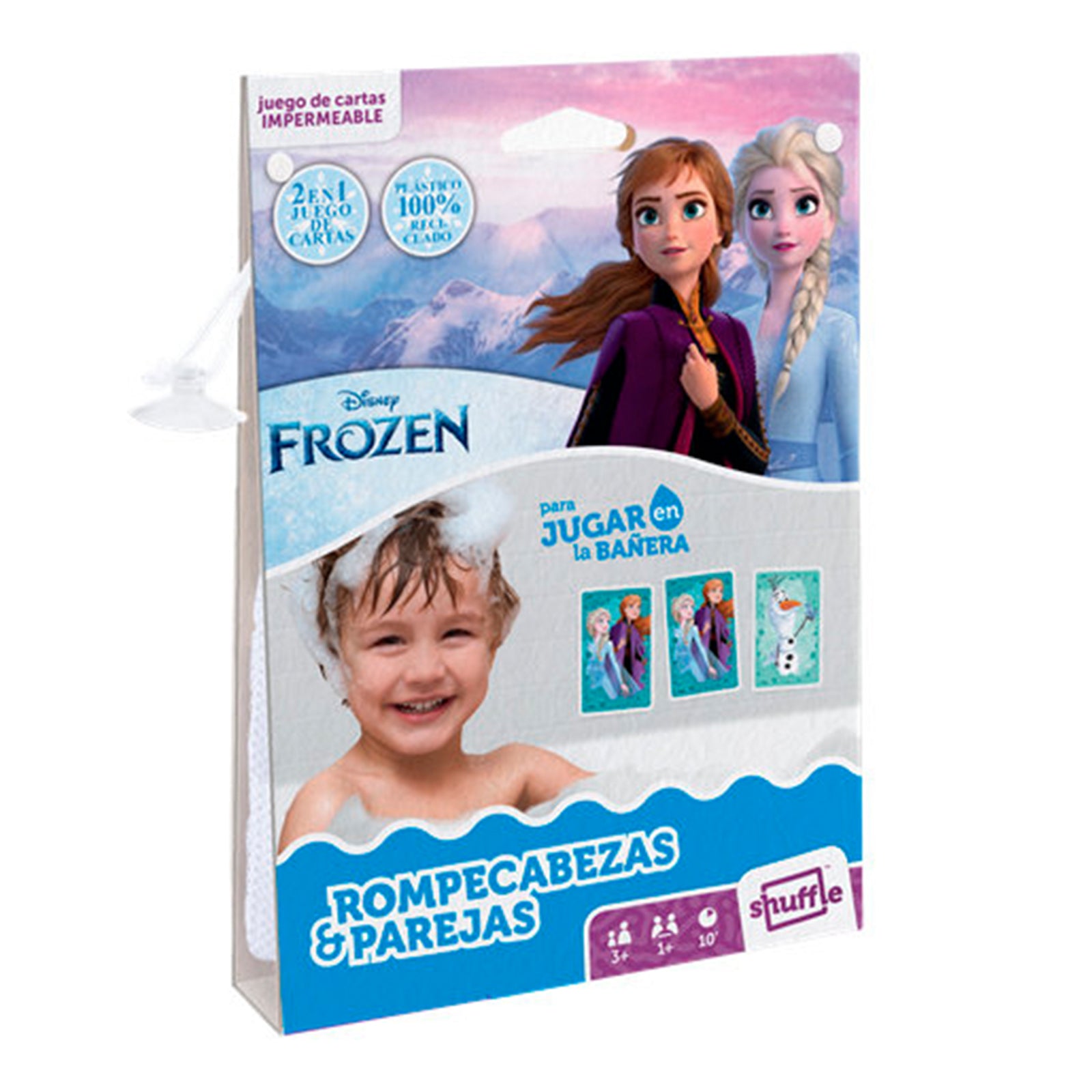 Juego De Cartas fournier infantil impermeable bañera rompecabezas y parejas baraja aqua frozen