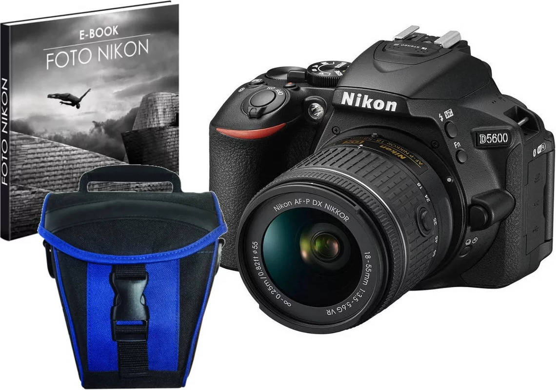 Kit Cámara Réflex NIKON D5600+AF-P 18/55VR+EST+LIV (24.7 MP - ISO: 100 a 25600 - Sensor: DX)