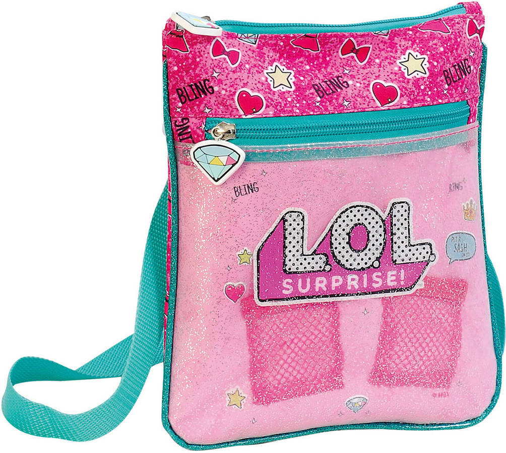 Bolso Bandolera Lol surprise save me de hombro rosa 22x22x1cm