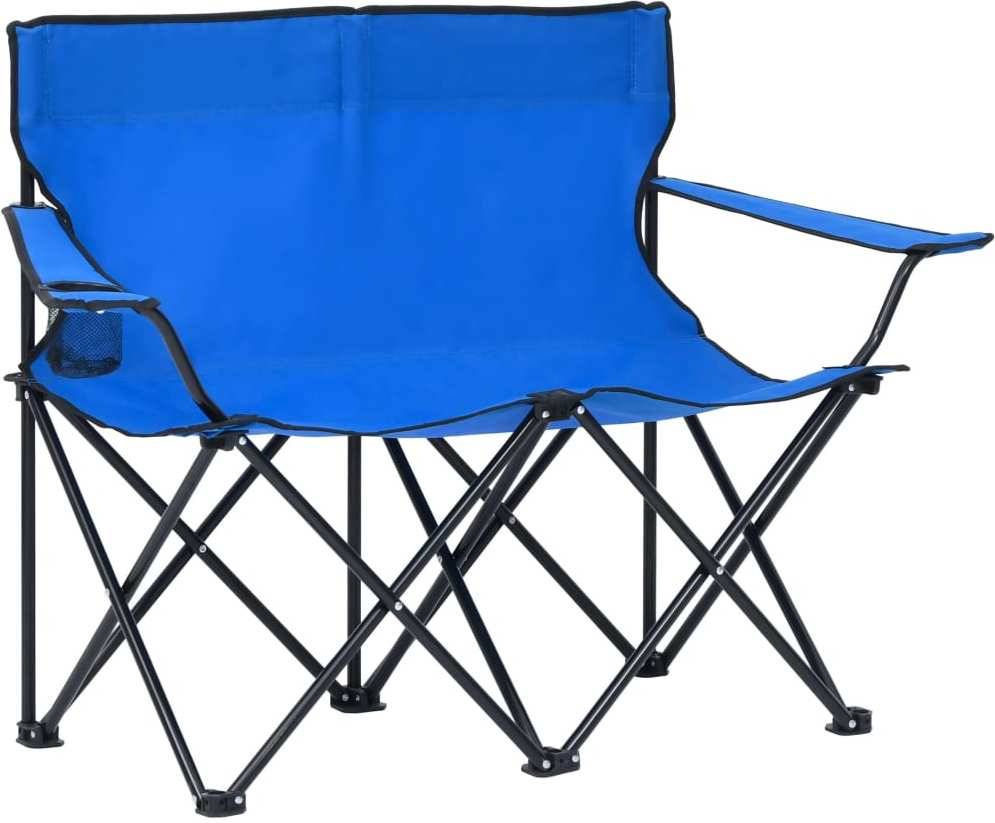 Silla VIDAXL de camping plegable de 2 plazas (Azul - 123x50x80 cm)