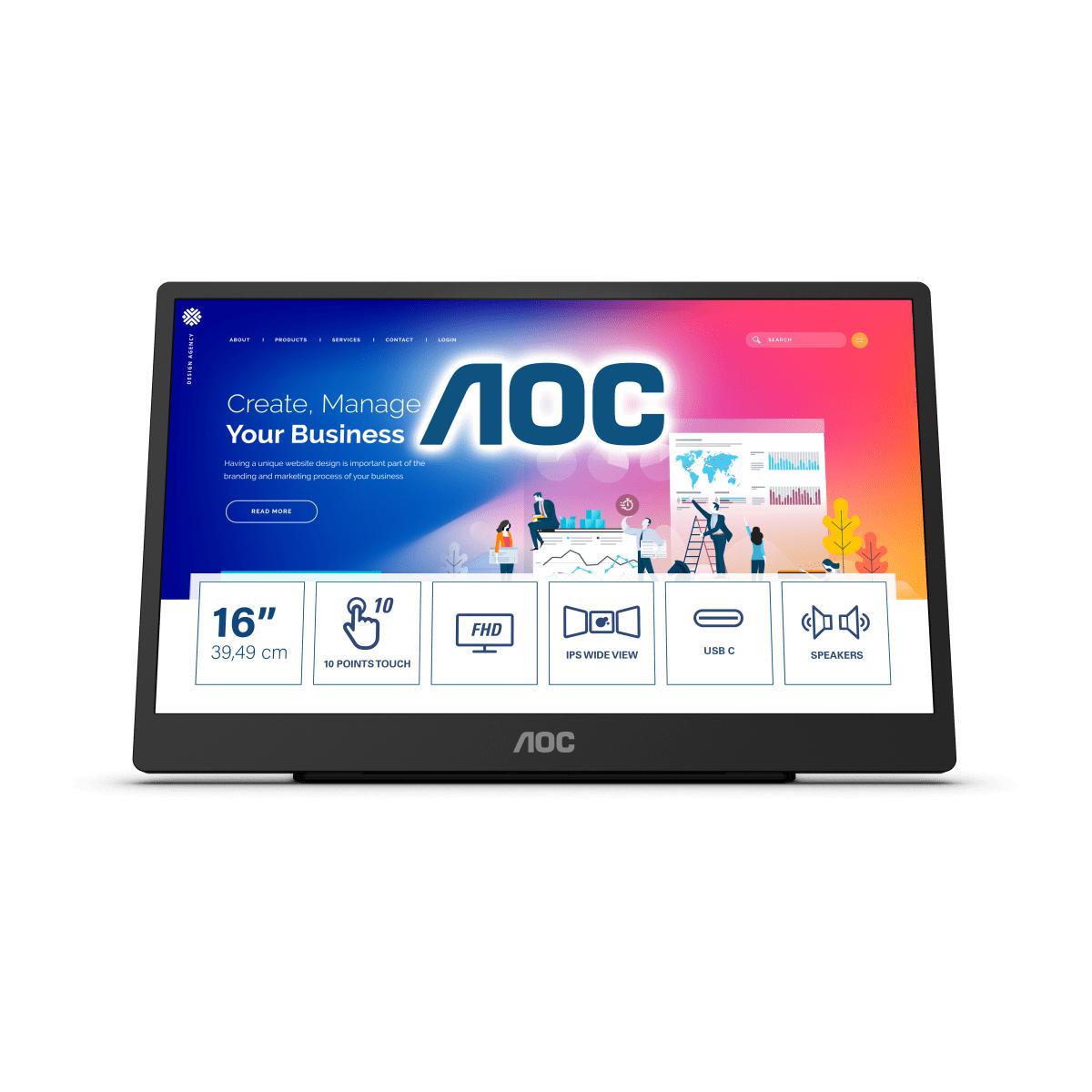 Monitor AOC 16T2 (15.6" - 60 Hz - 4 ms)