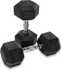 Set 2 Ud. mancuerna hexagonal goma 10 kg vimas