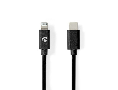 Cable Lightning NEDIS Negro