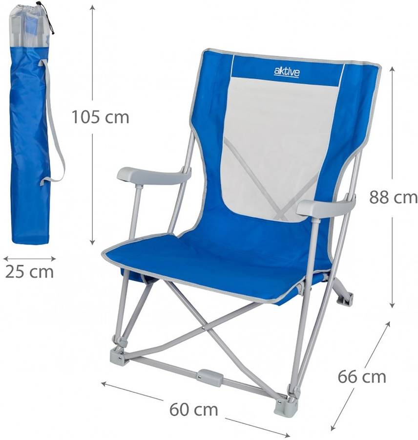 Silla de Camping AKTIVE 52838 Azul (59x67x79cm)