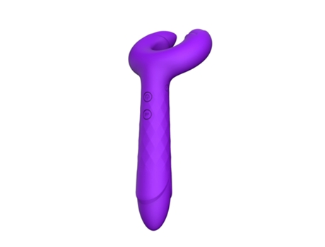 Vibrador de masaje impermeable de silicona 3 en 1 con 14 modos para adultos (púrpura) VEANXIN