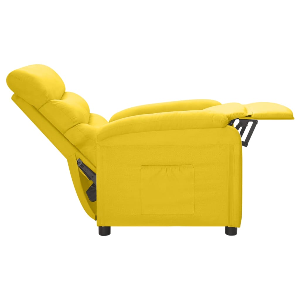 Sillón VIDAXL Reclinable (Amarillo - Tela - 72 x 92.5 x 101.5 cm)