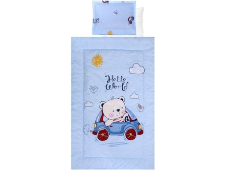 Juego de Cama LORELLI Ranforce Bear & Car Blue (4 Piezas)