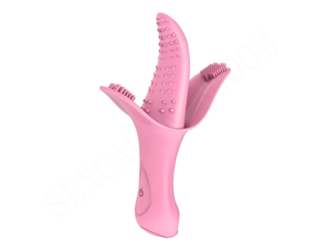 Vibrador para lamer la lengua de 3 puntos impactantes con 10 modos para mujeres (rosa) VEANXIN