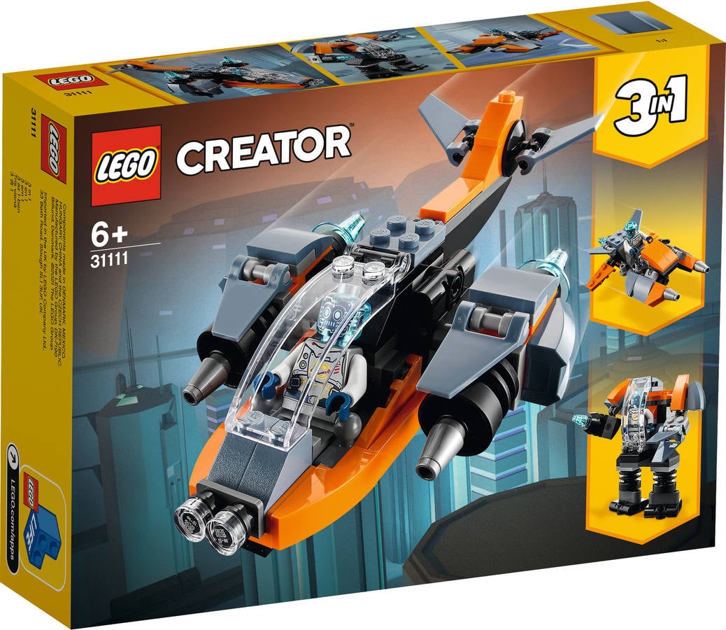 LEGO Creator 3 en 1: Cyberdrone (Edad Mínima: ‍6 - 113 Piezas)