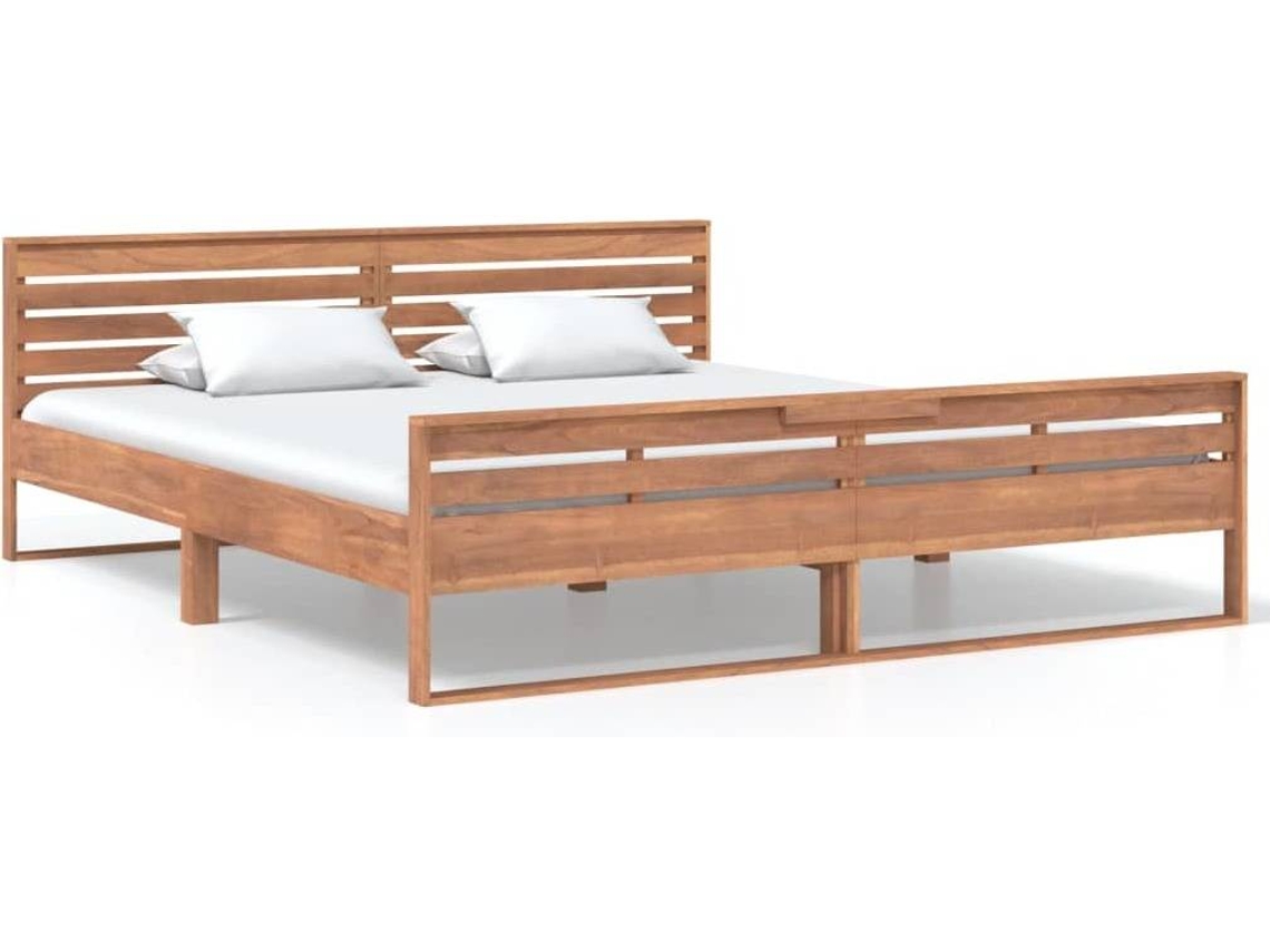 Estructura de cama de madera maciza blanca 180x200 cm - referencia