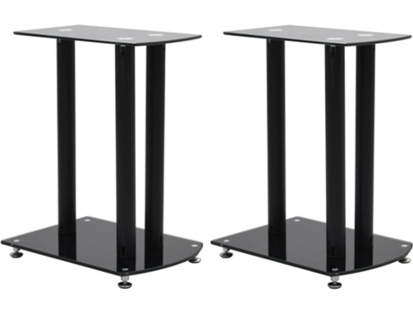 Vidaxl Set De 2 soportes para altavoz cristal negroaluminio altavoces piezas 2x aluminio vidrio seguridad equipo sonido accesorios apoyo firme diseño moderno elegante