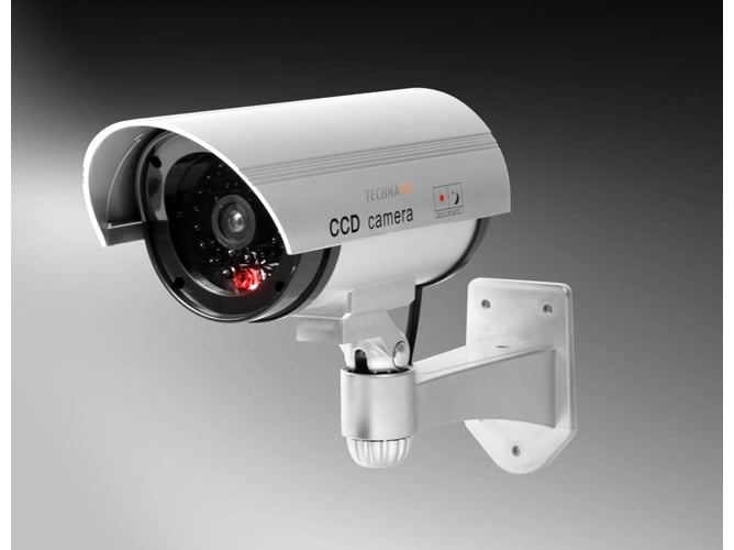 Technaxx Alemania De seguridad domo ccd cam interior realista falsa vigilancia cctv rojo intermitente lente y cable tx18