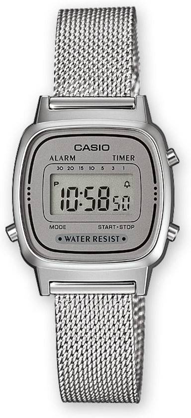 Reloj Digital CASIO Vintage Mujer (Acero y Resina - Plateado)