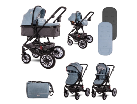 Carrito de Bebé LORELLI Tres Piezas Convertible Alexa Light Grey