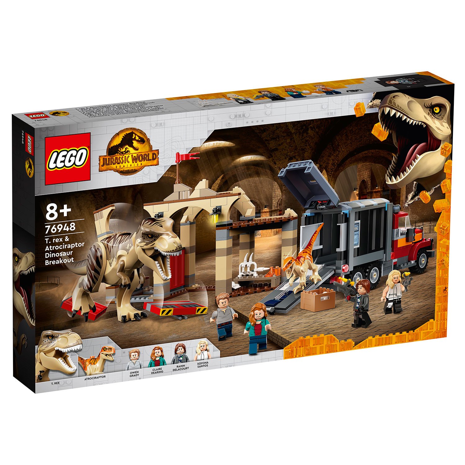 Set De Construcción fuga los dinosaurios rex y atrocirraptor juguete lego jurassic world dos dinossauros atrociraptor 76948 edad 8 458