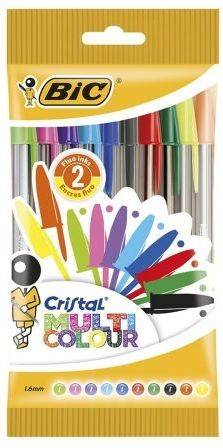 Pack 10 Bolígrafos BIC Cristal Multi Colour (1.6 mm - Multicolor - Plástico)