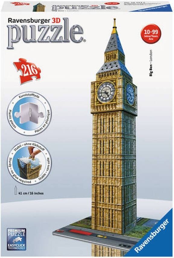 Puzzle 3D RUNADRAKE Big Ben (Edad Mínima: 10 - 216 Piezas)