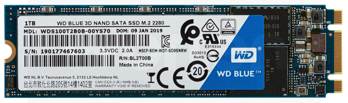 Disco SSD Interno WESTERN DIGITAL M.2 2280 1TB Azul (1 TB - M.2 - 560 MB/s)