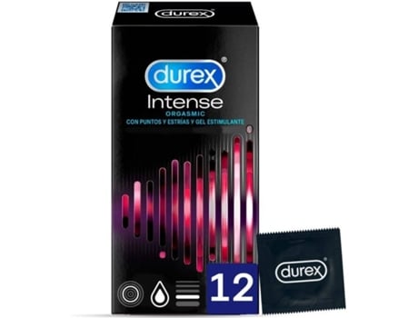 Durex Preservativos Intense puntos y gel estimulante 12 condones condoms orgasmic