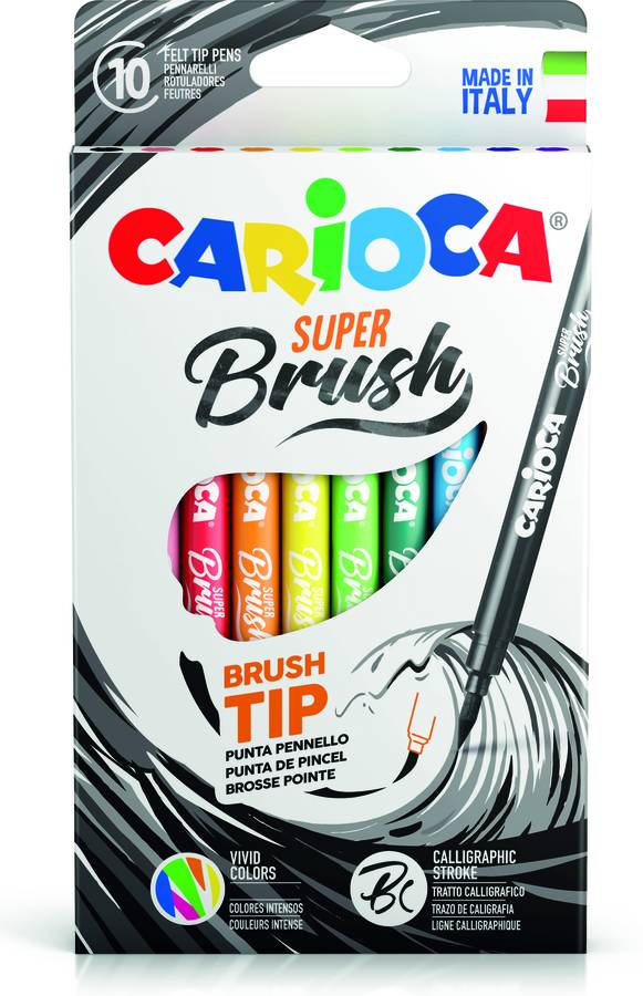 Rotuladores CARIOCA Brush Pen 42937 (10 Unidades - Multicolor)