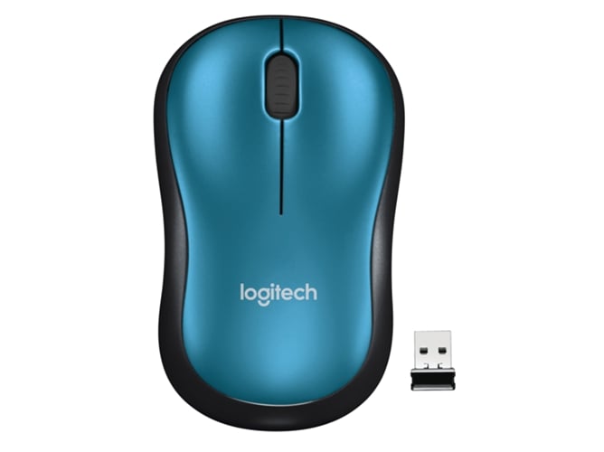 Ratón LOGITECH M185 (Inalámbrico - Óptico - 1000 dpi - Azul)