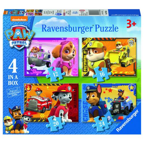 Conjunto de Puzzles 4 en 1 RAVENSBURGUER Patrulla Canina (24 Piezas)