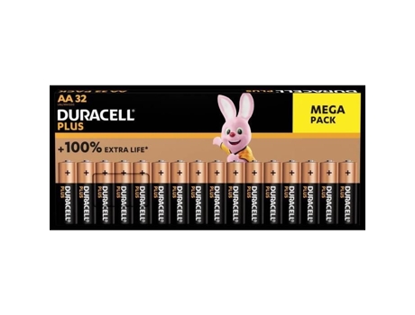 Pila Lr6 Aa DURACELL Plus-Aa Bp32 Alcalina 1 5 V 32 Unidades