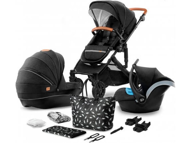 Carrito de Bebé Trio KINDERKRAFT 3 In 1 Black + Mommy Bag